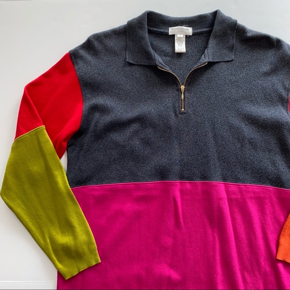 Retro Jones New York Sport Colorblock 1/4 Zip Pullover - Picture 3 of 8